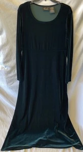 Kathie Lee Collection Green/Teal Velvet Long Sleeve Maxi Dress Size Medium 8-10 - Picture 1 of 7