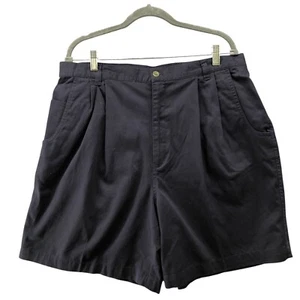 NWT VTG Dress Barn Chino Shorts Womens Plus Size 20 Navy Blue Pleated Front High - Picture 1 of 8