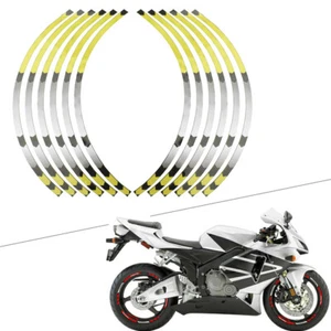 Yellow Motor Rim Stripes Wheel Decals Tape Stickers For HONDA REPSOL HRC CBR RR - Picture 1 of 6