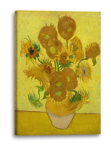 Lein-Wand-Bild Kunstdruck: Vincent Van Gogh - Sonnenblumen (1889) - Bild 1 von 2