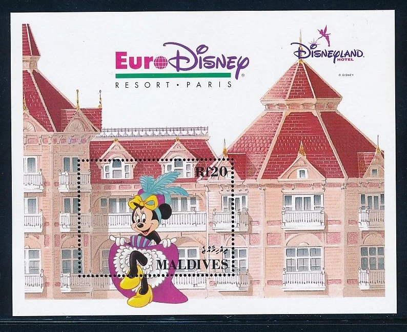 Disney Maldives - MNH  Souvenir Sheet Resort Paris Minnie #1829 (1992) - Image 1 of 1