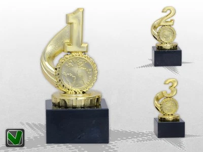 VEREINSSTORE 3er Pokalserie Pokale 1 / 2 / 3 PLATZ MARMOR mit Gravur Pokale günstig kaufen