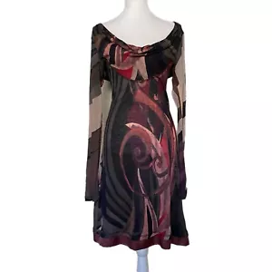 Legatte Marco Fantini Mid Length Multicolored Abstract Design Dress 12 ITALY - Picture 1 of 9