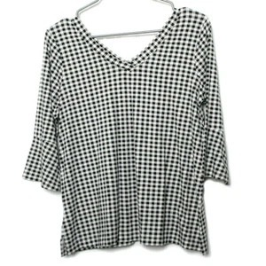 Túnica para mujer J. Jill negra a cuadros de gingham esquina 3/4 nueva con etiquetas pequeña - Imagen 1 de 9