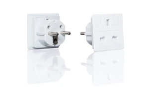 PIFCO Europe Travel Adapter - UK to EU Euro European adaptor White Plug 2 Pin - Picture 1 of 1