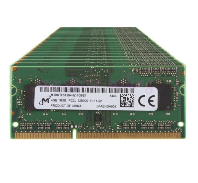 Micron 40 G DDR3L RAM 10X 4 GB PC3L 12800 1600MHz 204pin 1Rx8 Laptop Memory CL11 - Image 1 of 4