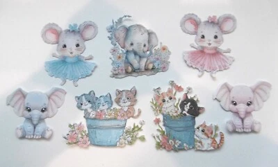 IN THE STUDIO TRR CARNATION CRAFTS Die Cut*In the Studio*TRR*Carnation*Baby Elephant*Mice*Kittens*Card Toppers