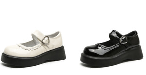 Nowe koreańskie buty 2024 buty platformowe białe czarne buty Mary Jane wysoki obcas