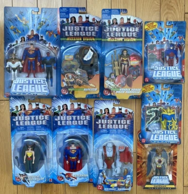 Lot of 9 MATTEL JUSTICE LEAGUE  Superman, Hawkgirl, Wonder Woman, Ultra-Humanite - Image 1 of 4
