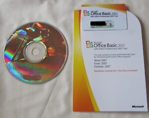 Microsoft Office 2007 Word Excel Outlook +Disc