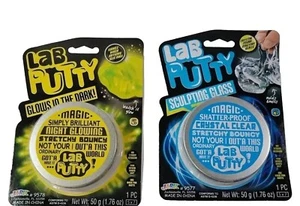 Lab Putty Crystal Clear Glass and Glow in the Dark Lot of 2 JA-RU  Slime  - Picture 1 of 2