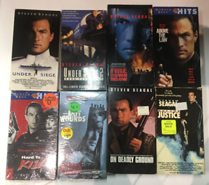 Lot of 8 Steven Seagal VHS Movies Hard to Kill ,On Deadly Ground ,Under Siege 2