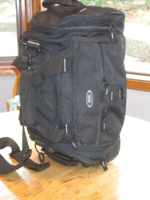 G.H. Bolsa de equipaje con ruedas BASS bolsillos bien construida (resistente) negra uso mínimo viaje Foto 1 de 4