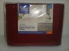 Better Homes &Gardens 300 Thread Count 3pc TWIN T SHEET SET Rose Wine 100%COTTON