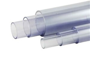 PVC-U Rohr Transparent | Ø 25mm - Ø 110mm | 250mm - 1000mm | Druckrohr PN 10 |