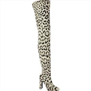 DOLCE & GABBANA Black & Ivory Over the Knee High Boots - UK 6/EU 39 - Picture 1 of 11