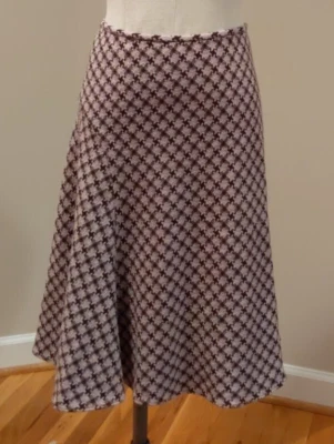 Banana Republic Wool Lavender & Brown Knee-Length Herringbone Skirt size 6 - Image 1 of 4