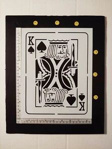 Playing Card Jack Queen King Ace Hearts Spades Clubs Diamonds 8.5" x 11" Stencil - Picture 1 of 19