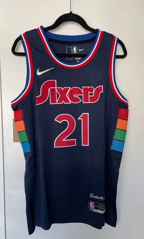 Joel Embiid Philadelphia 76ers City Edition Jersey Mens Sizes S, M, L and XL Cover
