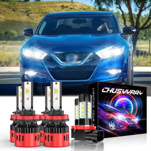 For Nissan Maxima 2016-2018 6x LED Headlight Bulbs High Low Beam Fog Light Combo - Picture 1 of 12