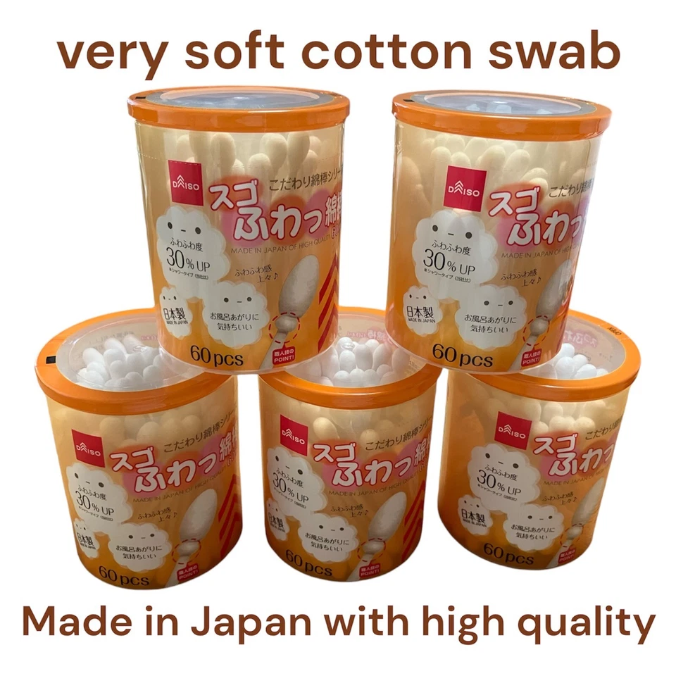 Cotton Swab Ear Pick Cleaning 60 Pcs Set of 4 Daiso From Japan
