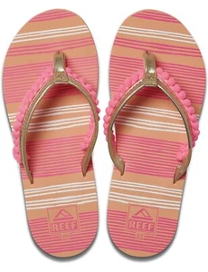 REEF Girls Mädchen Kinder-Sandalen Zehensandalen Strand »AHI« Pom Pom Pink - Bild 1 von 4