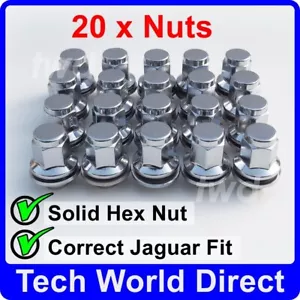 20x ALLOY WHEEL NUTS JAGUAR XJ (2003+) XJ6 XJ8 XJR M12x1.5 CHROME LUG BOLT STUD - Picture 1 of 9