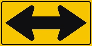 W1-7 Two Direction / Double Arrow Sign Reflective Aluminum Sign - Picture 1 of 2