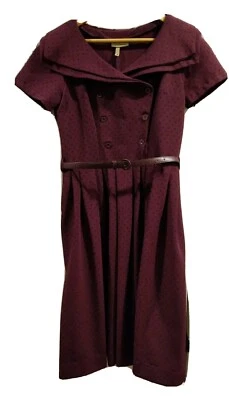 Vestido retro talla 14 años 50 Rockabilly para mujer Lindy Bop lunares nuevo con etiquetas púrpura azul marino  Foto 1 de 4