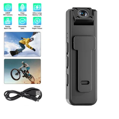 Mini Action Kamera HD 1080P Polizei Körperaufnahme Nachtsicht Back Clip Cam Neu - Bild 1 von 4