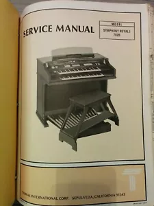 ORIGINAL Thomas Organ Model 782B Symphony Royale Service manual - Picture 1 of 2
