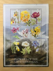Uganda 1998 - FLOWERS OF THE MEDITERRANEAN - Sheet of 9 stamps Scott #1566 - MNH - Picture 1 of 1