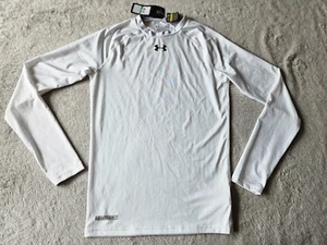WOMENS WHITE UNDER ARMOUR COMPRESSION HEATGEAR TRAINING TOP - SIZE LARGE - BNWT - Picture 1 of 5