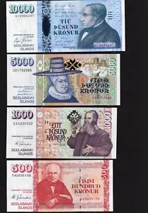 Islandia juego completo de coronas 2001/2019 - 500 1000 5000 10000 UNC - Imagen 1 de 2