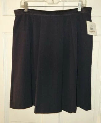 Falda Corta ELLEN TRACY Azul Marino Pliegues Anchos Poli Elástica 12 Nueva Con Etiquetas Foto 1 de 4