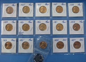 1954 thru 1964 Proof Lincoln Cent 12pc Set Plus 1965 thru 1967 SMS - Picture 1 of 3