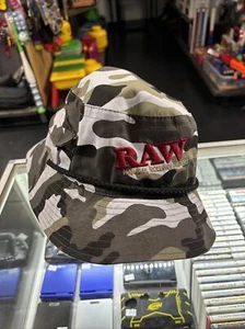 Raw Smokerman's Bucket Hat Large Camo 100% Cotton With Pocket, 2 Holders - Picture 1 of 4