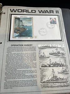 World War 2 Zaso Silk Cachet FDC Operation Huskey 1982 - Picture 1 of 3