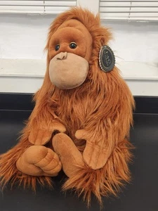FAO SCHWARZ Orangutan Ape Plush 28" Large Stuffed Animal Hairy Realistic Sits - Picture 1 of 10