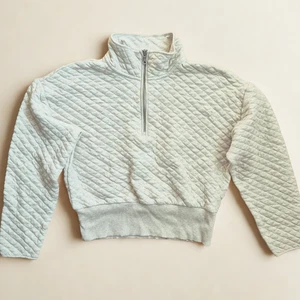 Sudadera acolchada Banana Republic con cremallera en cuarto para mujer M marfil crema - Imagen 1 de 7