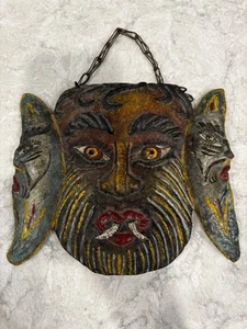 Triple Face Metal Mask With Moons - Picture 1 of 6
