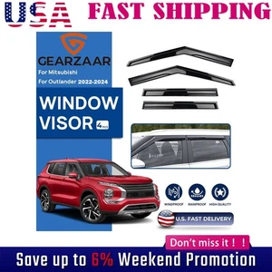 Visera de ventana negra parasol protector de lluvia para Mitsubishi Outlander Iacmzxwxv - Imagen 1 de 15
