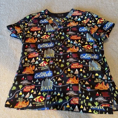 Colorado National Parks Scrub Top L - Image 1 of 4