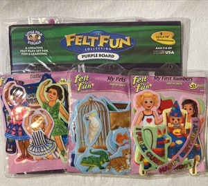 Ballerina Geburtstag Party Haustiere Papier Puppen lila Spielbrett Filz Flanell Brett - Bild 1 von 3