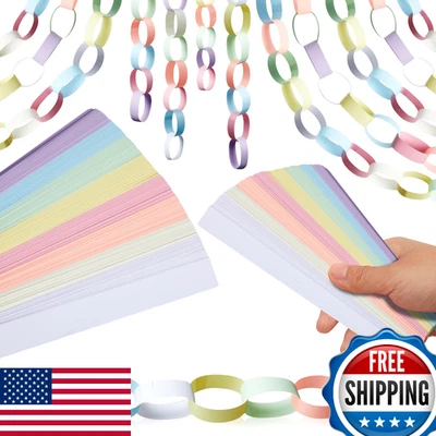 Lincia 600 листов рождественская бумажная цепочка гирлянда сделай сам набор для рукоделия - цвета макарон - Изображение 1 из 4