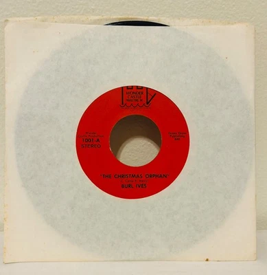 RARE Burl Ives VINYL 45 / Christmas Orphan - Little Paper Sack / Wonder Castle - Image 1 of 3