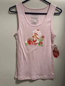 NWT Strawberry Shortcake Fitted Tank Top Coral Pink Juniors Large - Picture 1 of 6