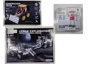 3x DIY Model Konstruktionskits Metalspielzeug inklusive Werkzeug ~ 300 Bauteile - Bild 1 von 4