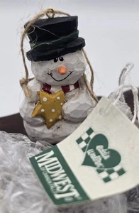 12- Eddie Walker Midwest of Cannon Falls Mini Schneemann Weihnachtsschmuck NEU - Bild 1 von 4