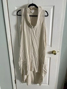 Women’s For Cynthia Cowl Neck High Low Sheath Dress Linen Blend Size Large - Picture 1 of 9
